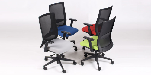 MEE 202 Braccioli regolabili in altezza 2D+PAD MORBIDO-Meccanismo Synchron 3 blocchi+tensionatore-Base NYLON NERA-Ruote GOMMATE D.50-Sch.alto-Supporto lombare reg.-Sedile SFODERABILE CON VELCRO-GARANZIA 2 ANNI-EN.1335