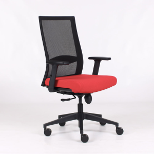 MEE 202 Braccioli regolabili in altezza 2D+PAD MORBIDO-Meccanismo Synchron 3 blocchi+tensionatore-Base NYLON NERA-Ruote GOMMATE D.50-Sch.alto-Supporto lombare reg.-Sedile SFODERABILE CON VELCRO-GARANZIA 2 ANNI-EN.1335