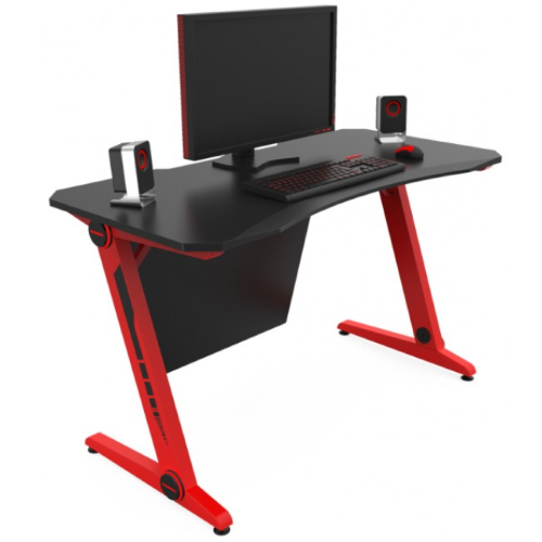 IM-ICA-TB-ESG03 - Scrivania gaming ergonomica o portacomputer 120 x 60 H.76  - COLORE STRUTTURA ROSSO E PIANO NERO - IM by Home-office