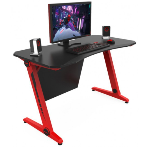 IM-ICA-TB-ESG03 - Scrivania gaming ergonomica o portacomputer 120 x 60 H.76  - COLORE STRUTTURA ROSSO E PIANO NERO - IM by Home-office