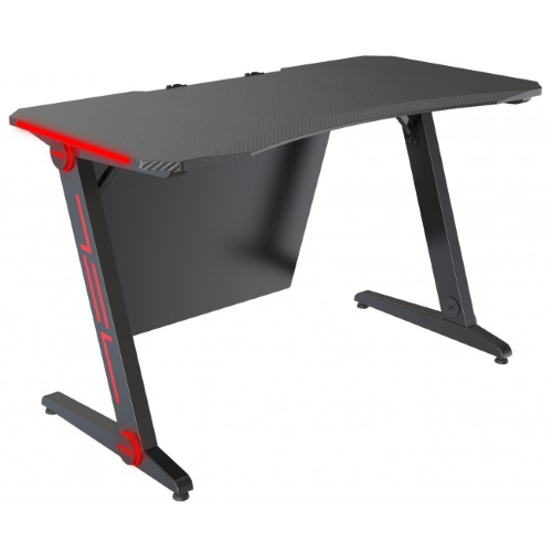 IM-ICA-TB-ESG02 - Scrivania gaming ergonomica o portacomputer CON LED  MULTICOLORE 120 x 60 H.76 - COLORE STRUTTURA NERA CON MOTIVO ILLUMINATO A  LED MULTICOLORE E PIANO NERO - IM by Home-office