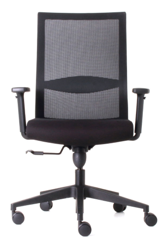 MEE 202 Braccioli regolabili in altezza 2D+PAD MORBIDO-Meccanismo Synchron 3 blocchi+tensionatore-Base NYLON NERA-Ruote GOMMATE D.50-Sch.alto-Supporto lombare reg.-Sedile SFODERABILE CON VELCRO-GARANZIA 2 ANNI-EN.1335