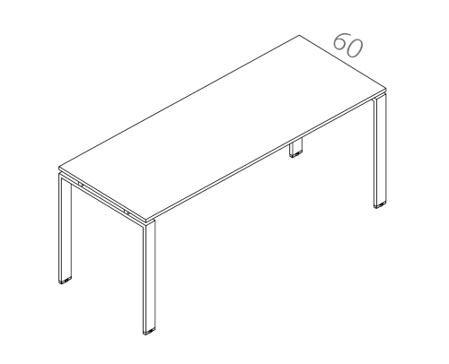 0SM-100X60-U-078-BI - SCRIVANIA SERIE SM L.100X60 CON GAMBE AD U -  STRUTTURA BIANCA RAL 9O10 - PIANO BIANCO - MONTANA CONTRACT SRL