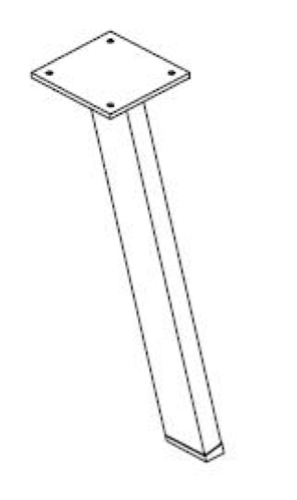 Gambe singola per scrivania Serie SM INCLINATA H.70,5 L. 14 P.14 cm