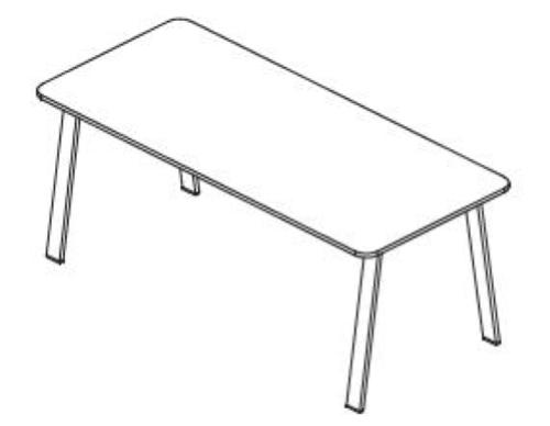 TAKE OFF EVO - Scrivania L.160 P.80 cm piano con angoli arrotondati - PIANO BIANCO GAMBE ROVERE ANTICATO