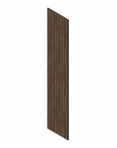 AK-AKUPANEL-300X60 - PANNELLO DECORATIVO FONOASSORBENTE CON DOGHE IN LEGNO  E BASE IN FELTRO. H.3000 L.600 SP.20 . Doghe in mdf impiallaciate sulla  parte frontale in legno con 6 finiture. Doghe profonde 11