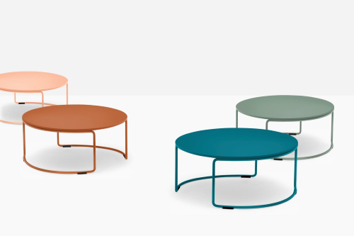 CIRCUIT - Tavolino basso diam.59 x H 25 cm, telaio continuo in tondino d’acciaio Ø 11