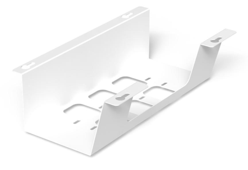 BOXIT V 310 - MARSUPIO PER CAVI L.31 P.18,4 H.8,7 cm - 3 COLORI : BIANCO, NERO, ALLUMINIO.  Pratico fissaggio sotto piano con viti (non fornite) - Montaggio escluso - Fori pre-realizzati per fissaggio prese elettriche e fascette fermacavi