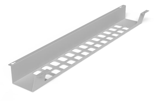 BOXIT V 1000 - MARSUPIO PER CAVI L.100 P.18,4 H.8,7 cm - 3 COLORI : BIANCO, NERO, ALLUMINIO.  Pratico fissaggio sotto piano con viti (non fornite) - Montaggio escluso - Fori pre-realizzati per fissaggio prese elettriche e fascette fermacavi