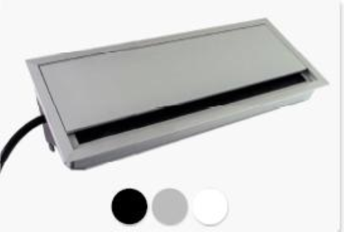 EXIT 45 Plus, 289x120x105 mm, modello IT UNEL, con 2 prese di corrente UNEL, 1X USB-A per ricarica + 1X USB-C per ricarica, 2 spazi configurabili con insterti Keystone. Cavo di alimentazione 2 mt. ALLUMINIO