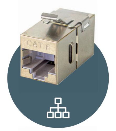 Presa RJ45 Keystone color argento