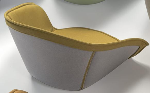 Stay Poltroncina in plastica riciclata e tappezzata internamente con base 4 gambe in metallo cromate o verniciate nere - 1IM - CATAS - CAM