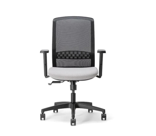 HALLEY 01 CON TRASLATORE - SCHIENALE ALTO IN RETE-Braccioli regolabili 1D+PAD MORBIDO-Meccanismo Synchron MULTI-BLOCCO+TENSIONATORE-Base NERA-Ruote frenate D.50-Supporto lombare reg.-GARANZIA 5 ANNI-EN.1335 B-CAM-CLASSE 1IM(optional) - CAT.B