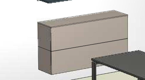 Pensile composto L.135 P.37 H.72 - cassa e top Canapa opaco - Cassa interna Grigio Dorian - Maniglie Push Pull - 