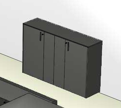Armadio L.183 P.45 H.117 cassa Grigio Dorian - Top, Fianchi e Ante con serratura Grigio Titanio