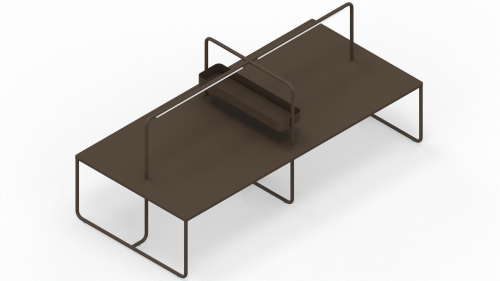 ALEA ITUBE - BENCH L.320 P.150 CON ANGOLI ARROTONDATI, ILLUMINAZIONE LED, VASCA LATERALE, TENDA IN FELTRO - STRUTTURA BRONZO E PIANI CACAO