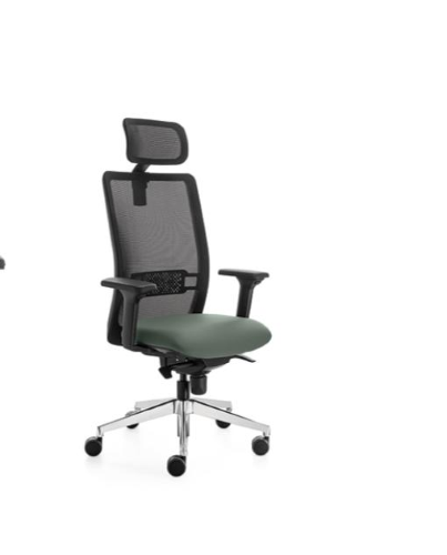 SPOT FOR YOU TAG RETE CON POGGIATESTA - Seduta ergonomica con schienale in rete nera e seduta con traslatore nera in gomma schiumata a freddo, meccaniscmo SYNCHRO SY5, sostegno lombare, CERTIFICATO CAM - EN1335:A - 1IM