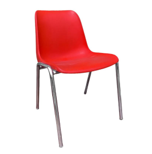 HELENE - Sedia impilabile in polipropilene colorato in massa e finitura anti-scivolo. Struttura in tubo d'acciaio verniciato nero Ø18 mm