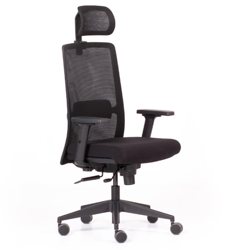 MOOD MD1002+TRASLATORE+PROMO 2026-Braccioli regolabili in altezza 2D+PAD MORBIDO-Meccanismo Synchron 4 blocchi+tensionatore-Base nera-Ruote GOMMATE D.50-Schienale alto+POGGIATESTA-Supporto lombare reg.-Sedile SFODERABILE CON VELCRO-GARANZIA 2 ANNI-EN.1335