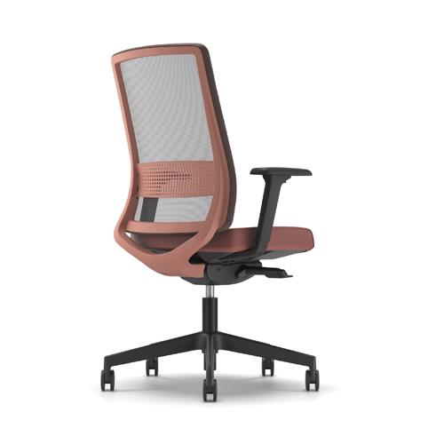 AXIS - OPERATIVA ERGONOMICA AUTOPESANTE CON TRASLATORE. Braccioli regolabili in alt. 1D. Meccanismo Syncron 4 blocchi-Ruote GOMMATE D.65 autofren. Plastiche COLORATE. Schienale rete M-Sedile STANDARD cat.B-GARANZIA 5 ANNI-EN.1335-CL.1IM