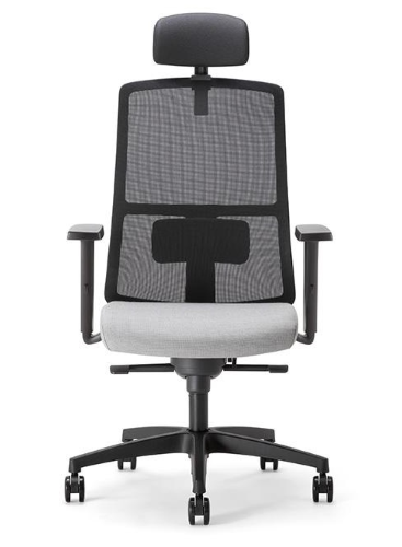 ARMONIIA 01/PT-PRONTA CONSEGNA-SCHIENALE ALTO IN RETE+POGGIATESTA-Braccioli regolabili 1D+PAD MORBIDO-Meccanismo Synchron MULTI-BLOCCO+TENSIONATORE-Base NERA-Ruote GOMMATE D.50-Supporto lombare reg.-GARANZIA 5 ANNI-EN.1335 B-CAM-CLASSE 1IM