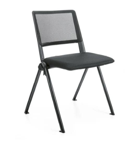 SPOT FOR YOU IN PRONTA CONSEGNA - 1000REVO - SEDIA 4 GAMBE, SEDILE IMBOTTITO E RIVESTITO IN TESSUTO NERO - SCHIENALE IN RETE NERA, STRUTTURA GIÀ FORNITA DI AGGANCIO - 5 ANNI DI GARANZIA - EN16139 - CAM - 1IM