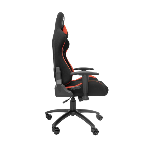 Sedia gaming DARK DEVIL. Poltrona da gioco professionale TESSUTO rosso/nero. Morbida e confortevole imbottitura con supporto per il collo. Regolazione dell'altezza del sedile, Schienale aerato, Braccioli.
