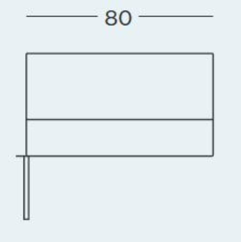 SAIL - MODULO DIVANO AGGIUNTIVO L.80 cm - Imbottitura in gomma ignifuga - CERT. CLASSE 1IM - N.2 gambe verniciate nere
