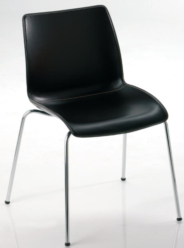 OLA - Sedia impilabile senza braccioli con tavoletta scrittoio per sale conferenza composta da scocca stampata in polipropilene di 4 colori (BIANCO, ANTRACITE, NERO E ROSSO) e struttura in acciaio cromato ad altissima resistenza.