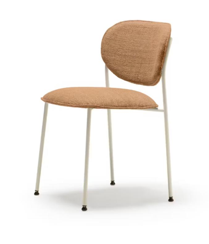 MARGOT Poltroncina imbottita e rivestita con telaio 4 gambe BIANCO, NERO, (OPIONAL IN ALTRI COLORI MIN. 10 PZ). - TESSUTO CAT.2