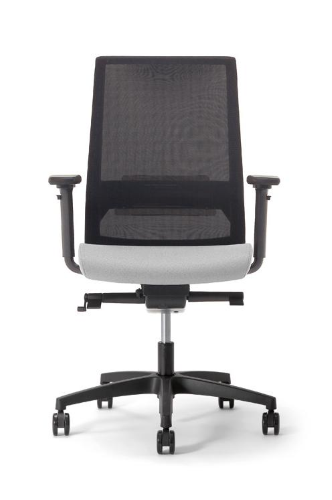 LOGICA BASE ALLUMINIO- SCHIENALE ALTO IN RETE-Braccioli regolabili 1D+PAD MORBIDO-Meccanismo Synchron MULTI-BLOCCO+TENSIONATORE E TRASLATORE-Base ALL.LUCIDA-Supporto lombare reg.-GARANZIA 5 ANNI-EN.1335 B-CAM-CLASSE 1IM