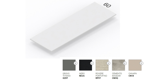 SP.1,8 P.60 L.160 - CAT.2 - Piano melaminico con finitura antiriflesso per scrivanie e tavoli - Bordo ABS 2MM - Certificato E1 UNI EN.13986 esente da emissioni di formaldeide