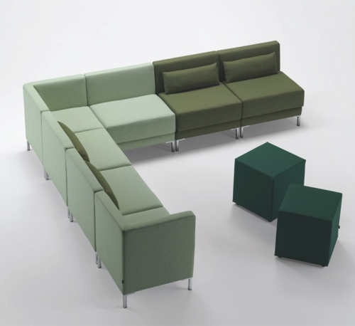 CRUISE - Modulo componibile senza braccioli L.72 cm - Imbottitura in gomma ignifuga - CERT. CLASSE 1IM - N.4 gambe verniciate antracite (A14) o cromate (A13)