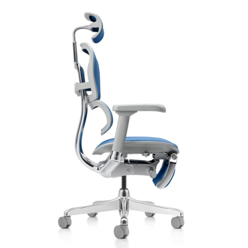 ERGOHUMAN MED - Poltrona ergonomica - Schienale e sedile in RETEMESH con rilascio di pressione differenziata poggiatesta 2D, sostegno lombare regolabile 6D, traslatore, braccioli 5D, STRUTTURA ALLUMINIO LUCIDO e base in nylon NERA O GRIGIA - CAM -