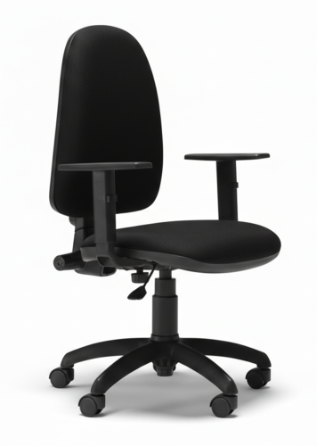 START H + BRACCIOLI FRITZ S87 - Poltroncina ergonomica con meccanismo a contatto permanente. Completa di braccioli REGOLABILI IN ALTEZZA 1D -  Schienale regolabile in altezza. Base nylon D.600 Ruote D.50 - 2 ANNI DI GARANZIA  - CAT.200 Cagli ignifugo