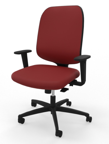 INVICTA COMFORT CON BRACCIOLI REGOLABILI 2D- operativa contatto permanente perform schienale alto, base nylon nera, sedile fisso, poggiareni regolabile in altezza - ruote libere d.50