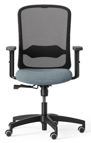 TAKK BLACK MESH - POLTRONA ERGONOMICA CON SINCRO S2, SEDUTA CON TRASLATORE DI PROFONDITA', SCHIENALE IN RETE, SUPPORTO LOMBARE REG. IN H, BRACCIOLI 2D REGOLABILI IN ALTEZZA E PROFONDITA', GAS,  BASE IN NYLON NERO, RUOTE GOMMATE PER PAVIMENTI DURI - CAT.B