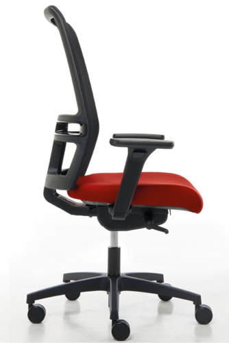 OMNIA 01 - SCHIENALE ALTO IN RETE-Braccioli regolabili 1D+PAD MORBIDO-Meccanismo Synchron MULTI-BLOCCO+TENSIONATORE+TRASLATORE-Base NERA-Ruote GOMMATE D.50-Supporto lombare reg.-GARANZIA 10 ANNI-EN.1335 B-CAM-CLASSE 1IM