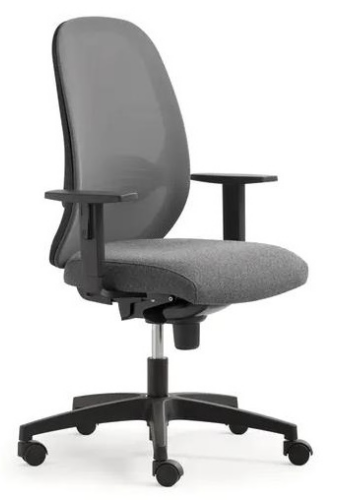 CLICK CAT.1 - Poltrona ergonomica operativa con braccioli regolabili in altezza. Meccanismo synchron M12. Schienale in rete con supporto lombare regolabile. Certificata EN 1335 . RIV. CAT.1 NERO