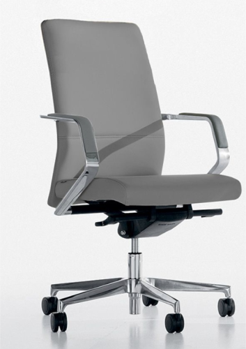 CELINE - Direzionale tappezzata, Sedile e schienale in schiumato, Schienale fisso, Ruote standard Ø65 mm autofrenanti nere, meccanismo oscillante lucido con alzata gas MO1AR
