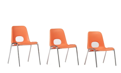 HELENE SCUOLA INFANZIA 1041 AI - L.37 P.39 ALTEZZA SEDUTA IN 3 MISURE: H.26-30-34 - Sedia impilabile con scocca in polipropilene IGNIFUGO IN CLASSE 1 disponibile in 7 COLORI - Struttura in tubolare d'acciaio d.18 mm verniciato nero, grigio o cromato. 