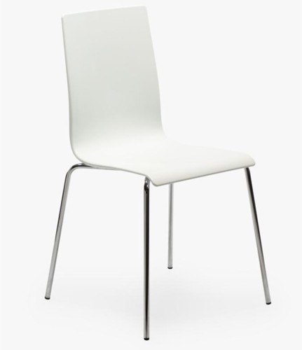 LILLY sedia 4 gambe impilabile, struttura in acciaio Ø16 elettrosaldato formato a freddo cromata. Scocca in tecnopolimero, disponibile DI SERIE NEL COLORE BIANCO - ALTRI COLORI DISPONIBILI CON MIN 250 PZ- IMBALLO 4 PEZZI