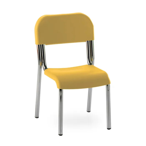 SARA 32 - L.38 P.40 ALTEZZA SEDUTA IN 3 MISURE: H.26-30-34 - Sedia impilabile con scocca in polipropilene IGNIFUGO IN CLASSE 1 disponibile in 6 COLORI - Struttura in tubolare d'acciaio d.25 mm verniciato nero, grigio o cromato. 
