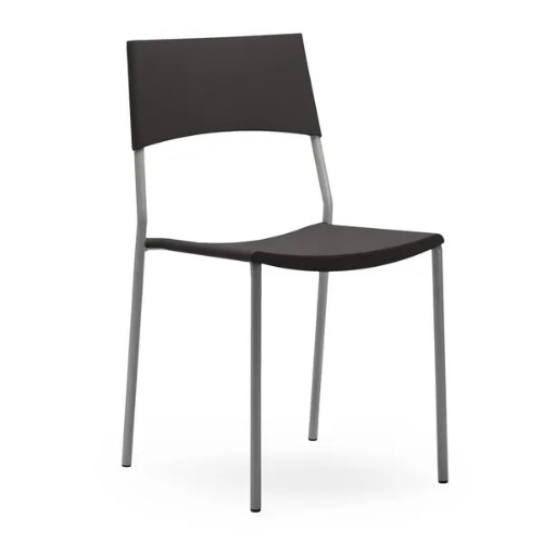FLORIDA sedia 4 gambe impilabile, struttura in acciaio Ø20 CROMATA. L.51 P.46 H.84 Scocca in tecnopolimero, disponibile DI SERIE NEI COLORI: BIANCO - NERO - IMBALLO 4 PEZZI