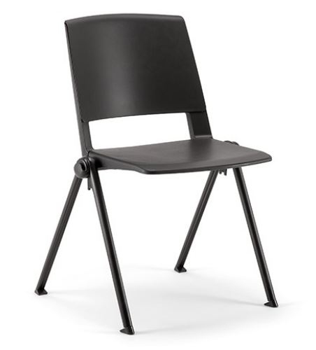 CLIO PLASTIC 01 Sedia per Collettività impilabile, struttura acciao verniciato a 4 gambe, sedile e schienale in polipropilene Imballo da 4 pz 