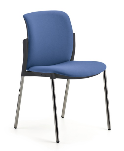 LINK - Seduta fissa 4 gambe senza braccioli imbottita - struttura cromata - CLASSE 1IM