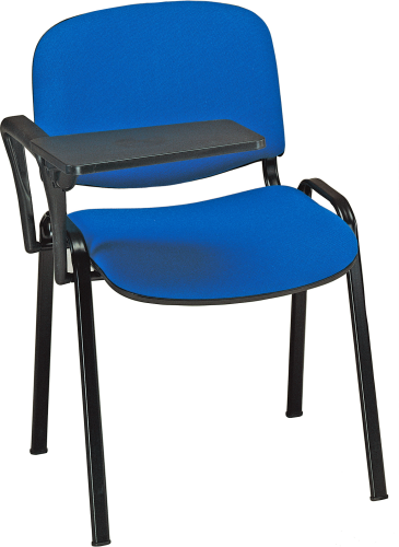 6005 - SEDUTA CON BRACCIOLO DESTRO TAVOLETTA SCRITTOIO - struttura a 4 gambe verniciate nere, schienale e seduta imbottiti tessuto cat. B