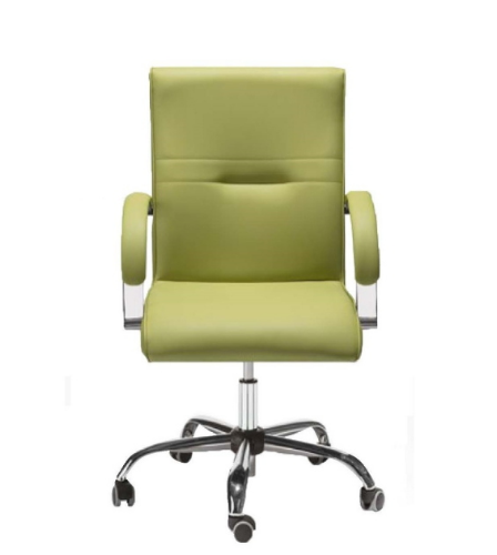 BINGO L - POLTRONA DIREZIONALE SCHIENALE MEDIO - Struttura con braccioli fissi in acciaio cromato tappezzati. Base in acciaio cromato d.70. Ruota gommata libera d.50 - Meccanismo osclillante monoblocco con tensionatore H.gas