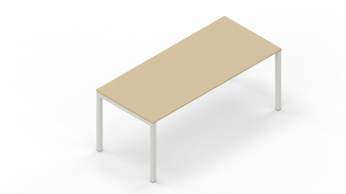 POP EASY Scrivania L. 100 P. 80 H. 74 cm - IN FAST DELIVERY CON PIANO BIANCO O ROVERE E STRUTTURA BIANCA, ALLUMINIO O NERA