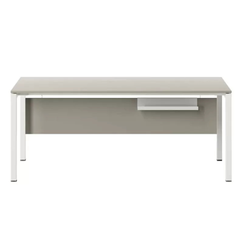 POP EASY Scrivania P.80 L.xxx H.74 cm - Struttura metallica in 9 colori + cromato - Piani in 9 melaminici + 8 varianti con bordo a contrasto e 2 in vetro verniciato - IN FAST DELIVERY CON PIANO BIANCO O ROVERE E STRUTTURA BIANCA, ALLUMINIO O NERA